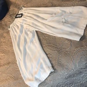 Bryn walker white wide leg pants with flat pockets